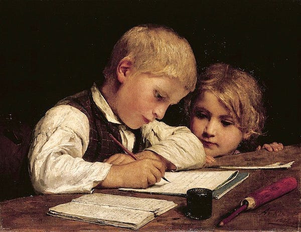 A child and child writing on a book

AI-generated content may be incorrect.