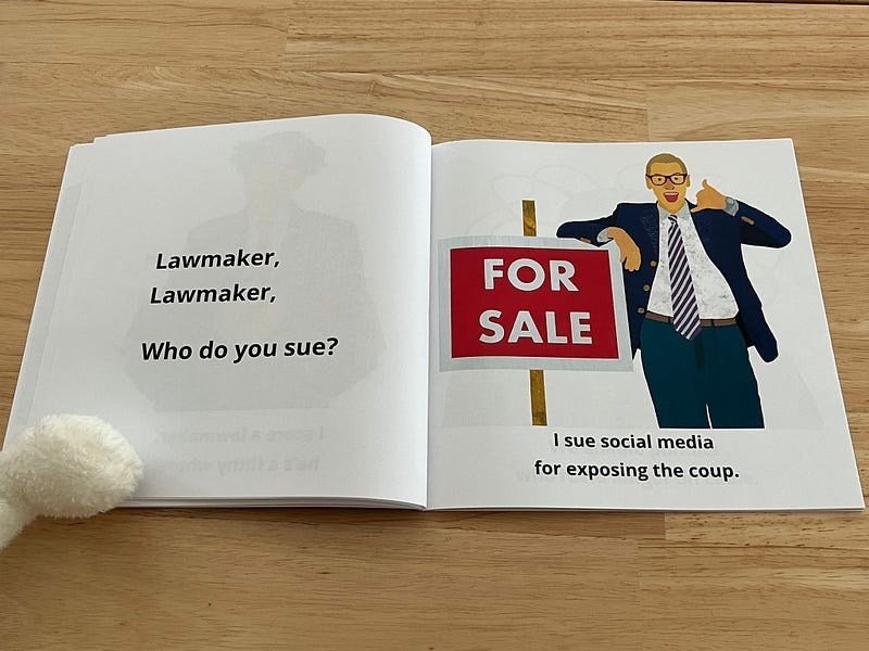 A page from the book, Billionaire, Billionaire, What Do You Steal?