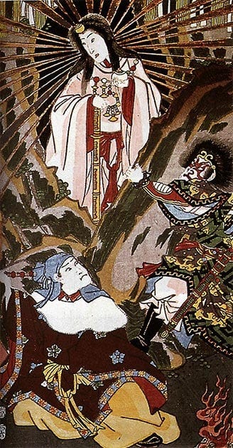 Amaterasu, one of the central kami in the Shinto faith. (Utagawa Kunisada / Public domain)