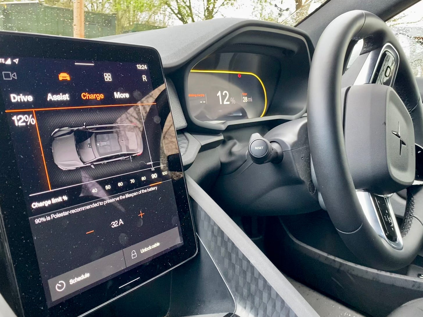 Inside a Polestar EV car