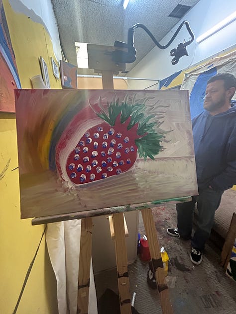 Mark's paintings.