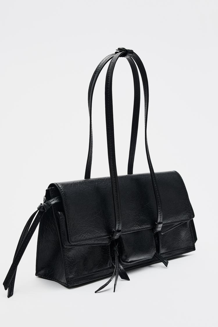 Zara POCKETED SHOULDER BAG - Black - Image 3