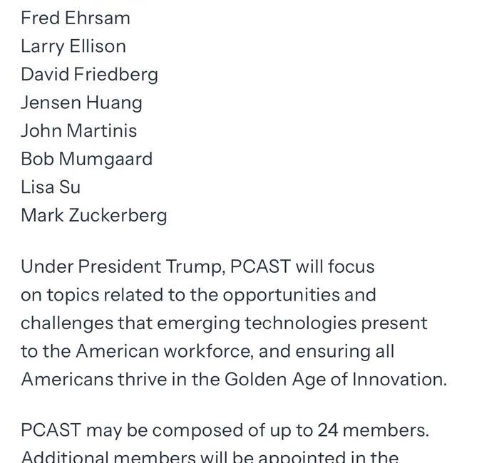 MONUMENTAL MAGA FAIL: President Trump Appoints Mark Zuckerberg, Sergey Brin & Larry Ellison To The Science & Technology Advisory Board