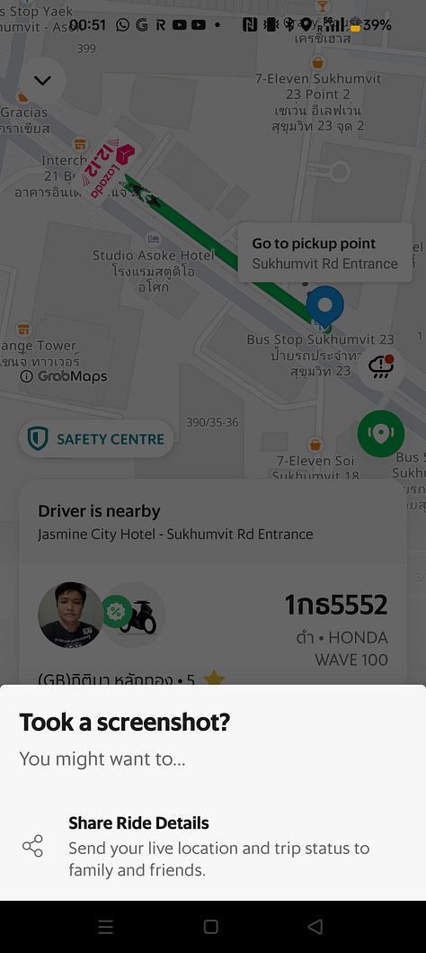 Some screenshots of apps I used during traveling