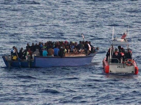 A small boat launched from the US Coast Guard Cutter Spencer approaches 191 Haitians in the Caribbean Sea on August 29, 2025. A small boat launched from the US Coast Guard Cutter Spencer approaches 191 Haitians in the Caribbean Sea on August 29, 2025.
