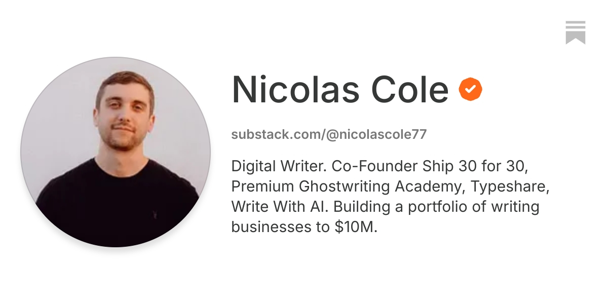 Nicolas Cole | Substack
