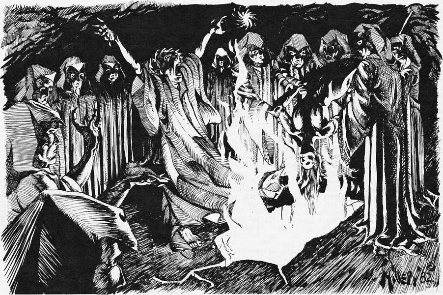 Old School FRP — Cultists of Akhora offer a sacrifice to their...