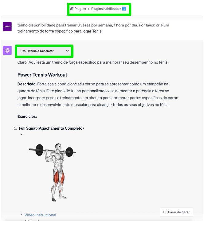 Figura 17 plugin workout generator chatgpt-4 openai inteligencia artificial