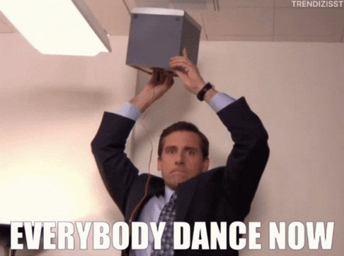 The Office Everybody Dance Now GIF | GIFDB.com