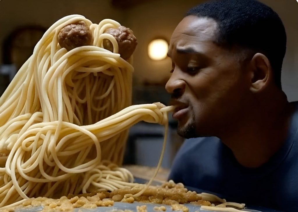 Will Smith spaghetti AI video Will Smith spaghetti AI video