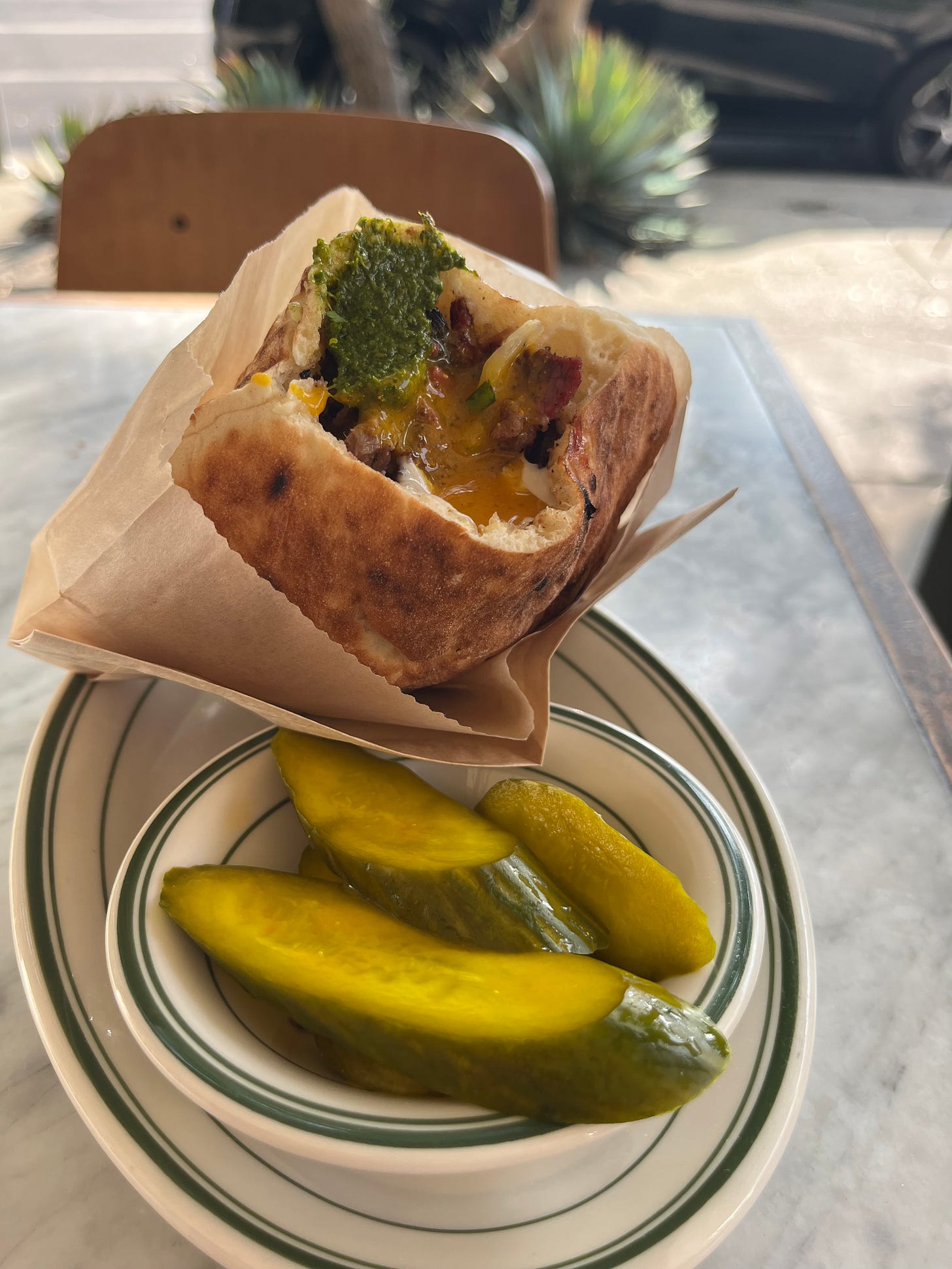 Saffy's lamb brisket pita