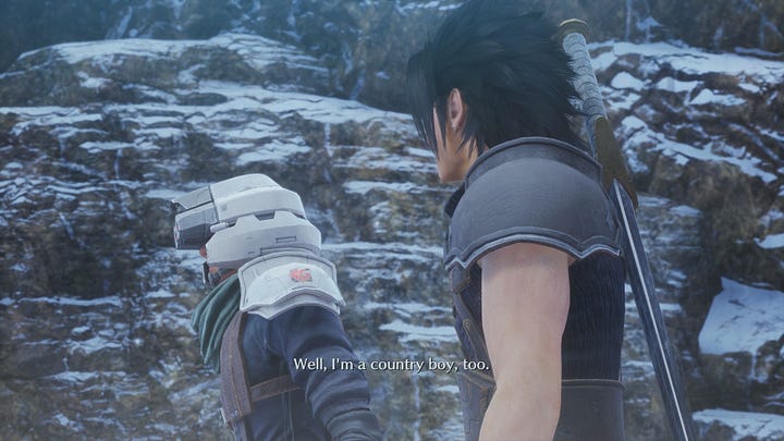 Cloud: "Well, I'm a country boy, too." (Crisis Core)