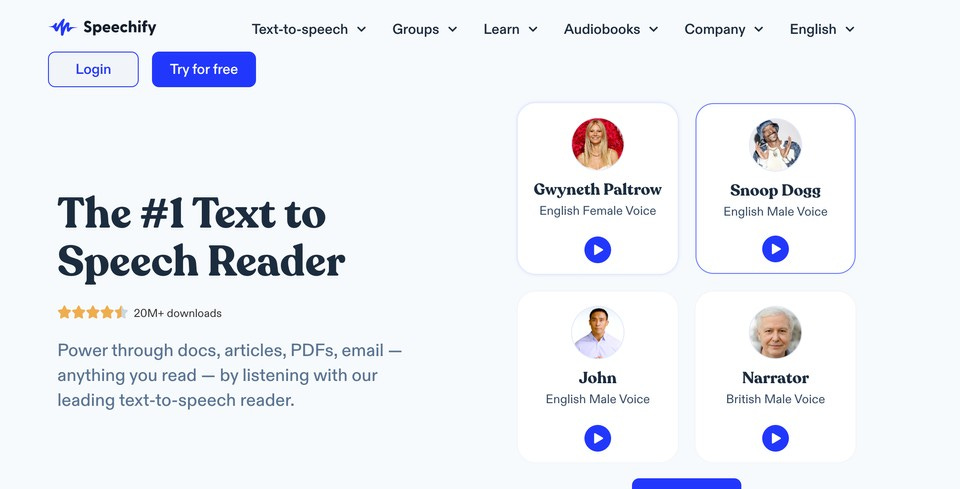 Top 15 Alternatives to Speechify in 2024