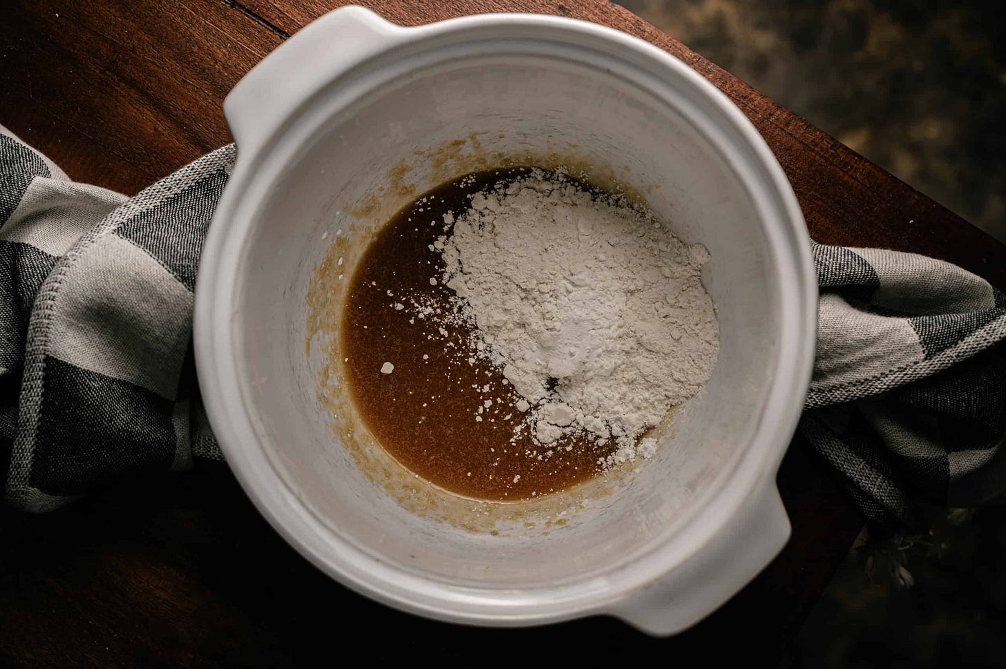 small batch chocolate chip cookies: recipe step 5: whisk flour, cornstarch, baking soda, and salt, until just combined.
