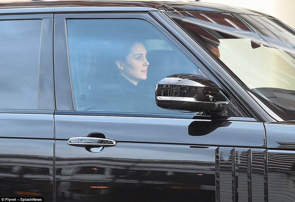 On her way to fetch Prince George? The Duchess of Cambridge was snapped at the wheel of her Range Rover on the Kings Road on Friday afternoon On her way to fetch Prince George? The Duchess of Cambridge was snapped at the wheel of her Range Rover on the Kings Road on Friday afternoon