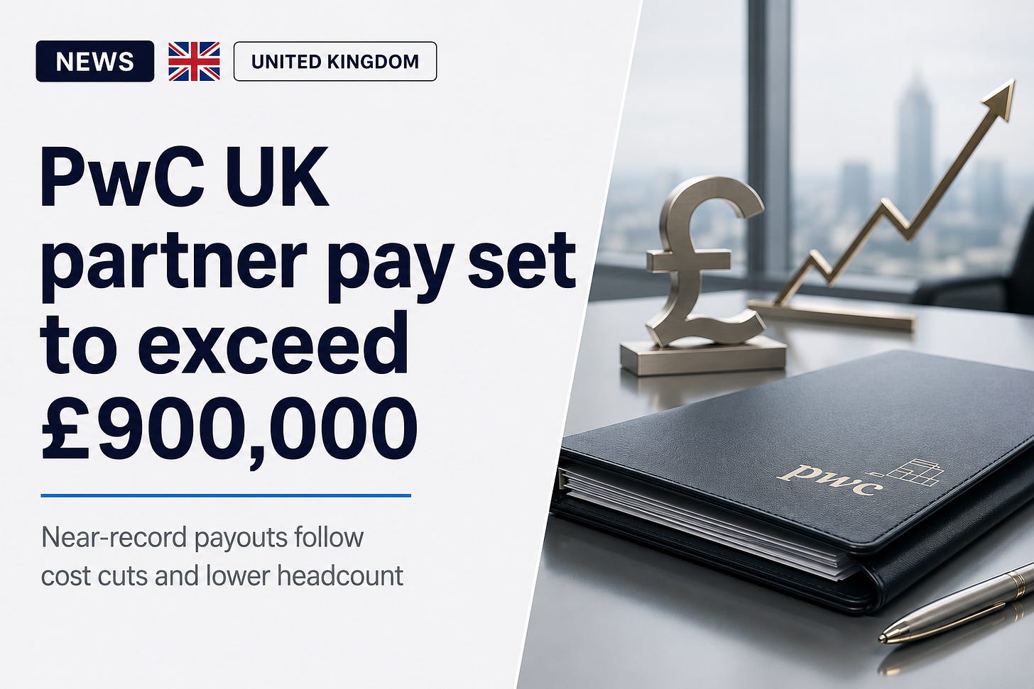 Average PwC UK partner remuneration is expected to rise by more than 5% as staff numbers fall and profits recover despite weak consulting demand Average PwC UK partner remuneration is expected to rise by more than 5% as staff numbers fall and profits recover despite weak consulting demand