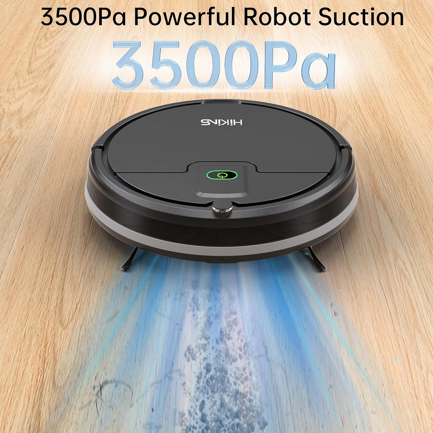 Upgraded Version Robot Vacuum Cleaner, 3500Pa Super Thin Robotic Vacuum, 120Mins Max, Tangle Free, Automatic,Pet Hair Robot Vacuum for Floor, Low Carpet,Black