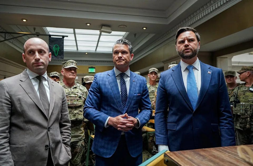 JD Vance booed as he awkwardly greets National Guard at DC's Union Station:  'We give you hamburgers'