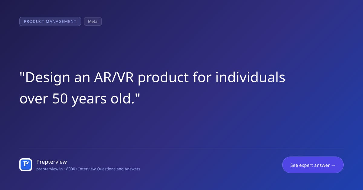 Design an AR/VR product for individuals over 50 years old. Design an AR/VR product for individuals over 50 years old.