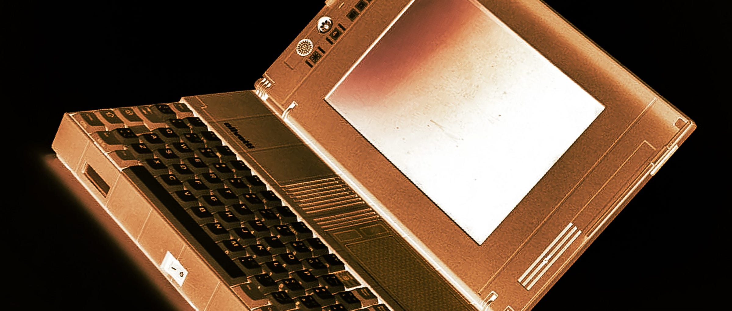 Manipulated photo of a laptop computer. Intended for decorative purposes only.
