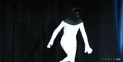 Tesla Previews Robot with Human in Spandex Suit
