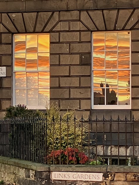 Sunrises and sunsets on city scenes
