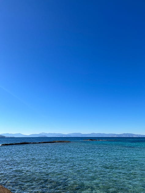 Aegina's blues from high noon to evening, Temple of Aphaia