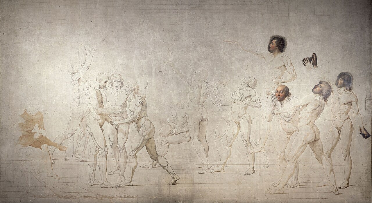Jacques Louis David, The Tennis Court Oath, 1791 Jacques Louis David, The Tennis Court Oath, 1791