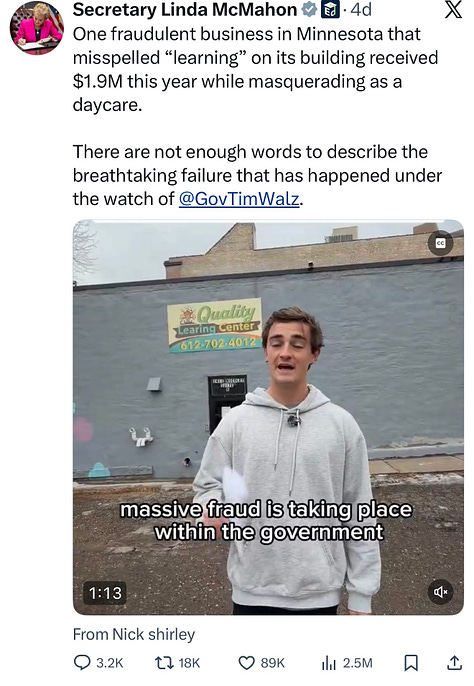 Screenshots showing X posts about Nick Shirley’s video. 