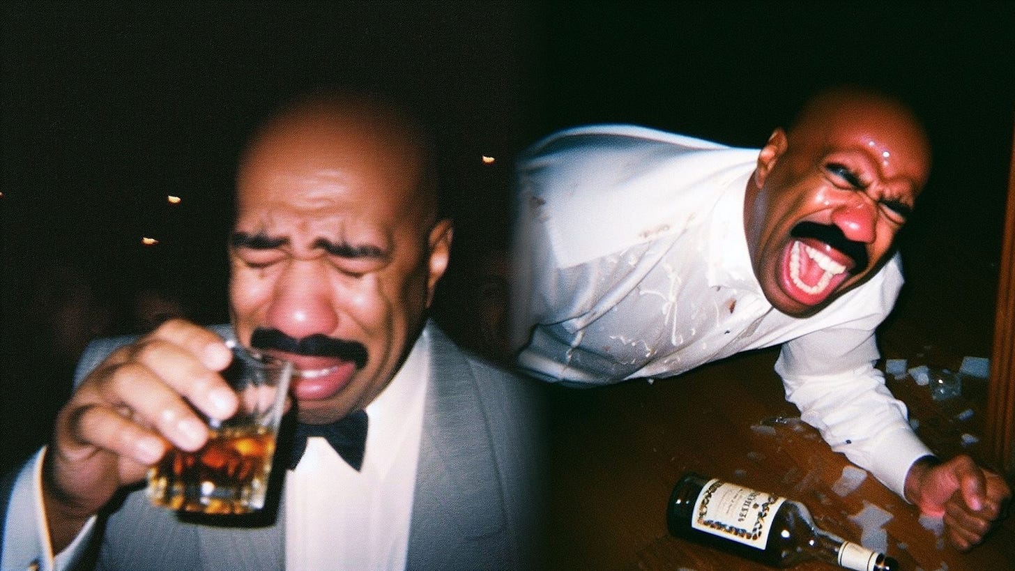 AI Steve Harvey / Steve Harvey Drinking and Crying | Know Your Meme