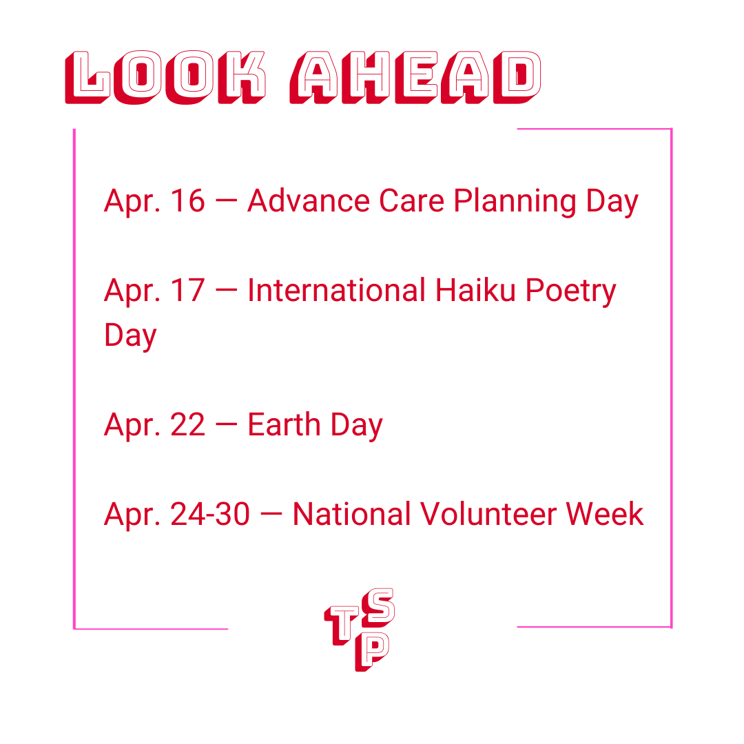Look-ahead content calendar for April 11, 2022 Look-ahead content calendar for April 11, 2022