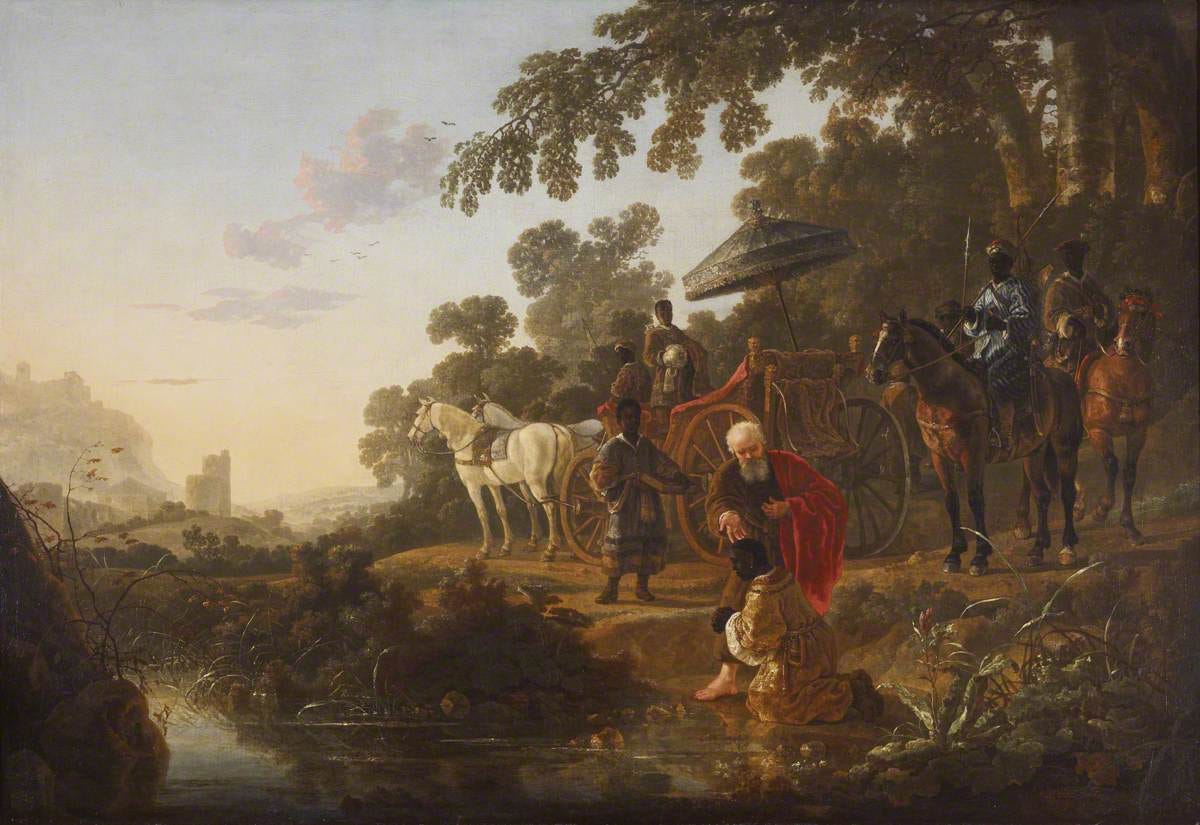 Painting of Philip baptizing the eunuch. Painting of Philip baptizing the eunuch.
