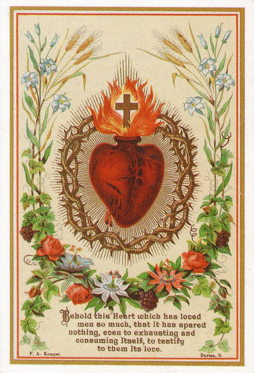 Vintage Sacred Heart Holy card
