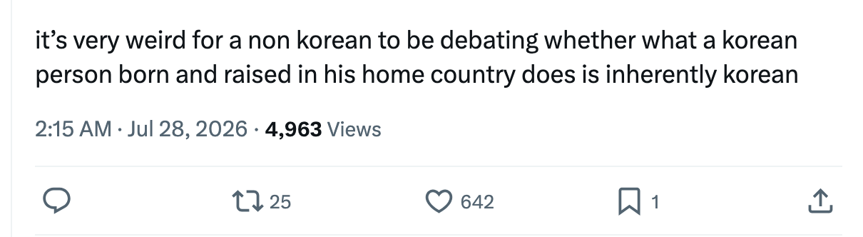 it's very weird for a non korean to be debating it's very weird for a non korean to be debating