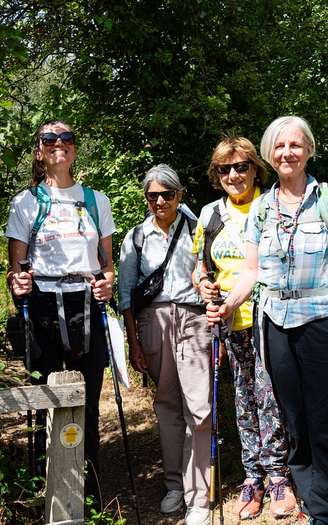 Various images of the pilgrims preparing for their walk