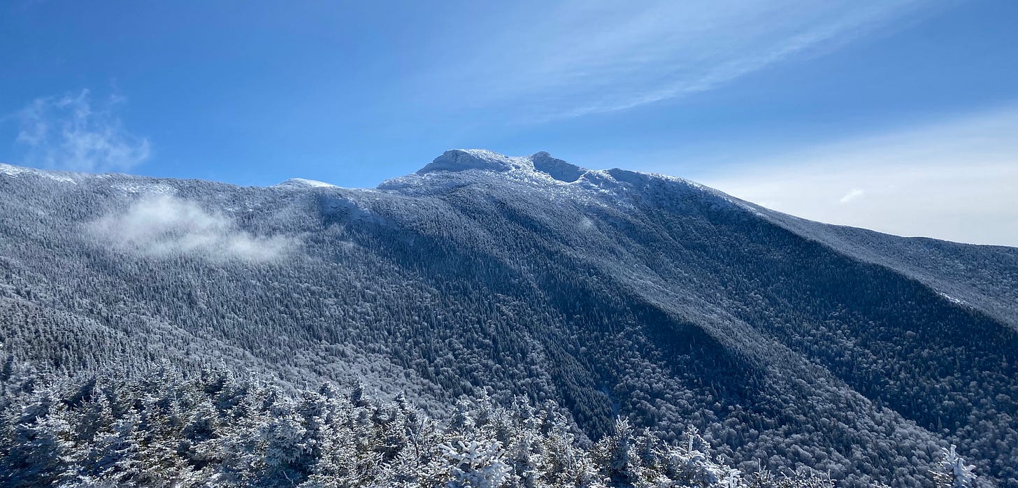 Mt. Mansfield on cold and clear winter day
