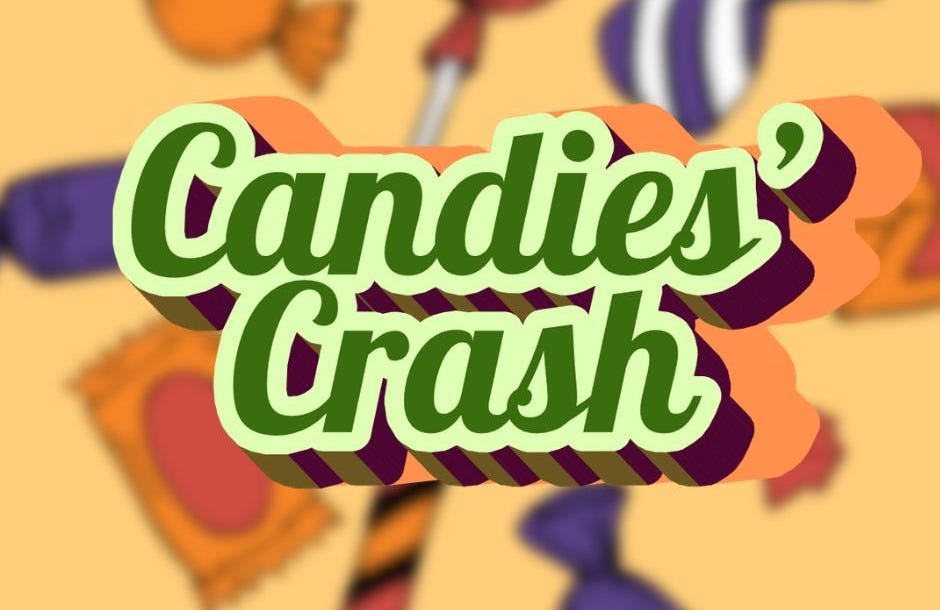 The logo for the game "Candies' Crash"