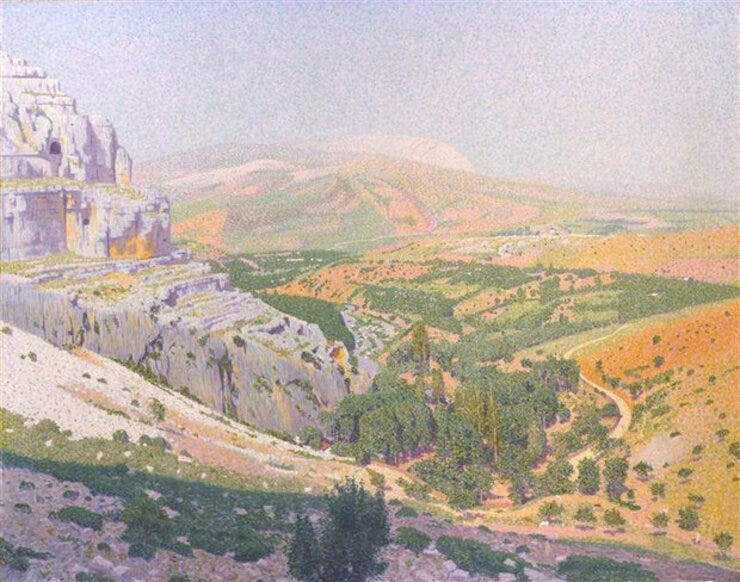 'Het dal van de Rummel bij Constantine, Algerije' 1906 - olieverf op doek: Ferdinand Hart Nibbrig (herkomst: coll. Dordrechts Museum) 'Het dal van de Rummel bij Constantine, Algerije' 1906 - olieverf op doek: Ferdinand Hart Nibbrig (herkomst: coll. Dordrechts Museum)