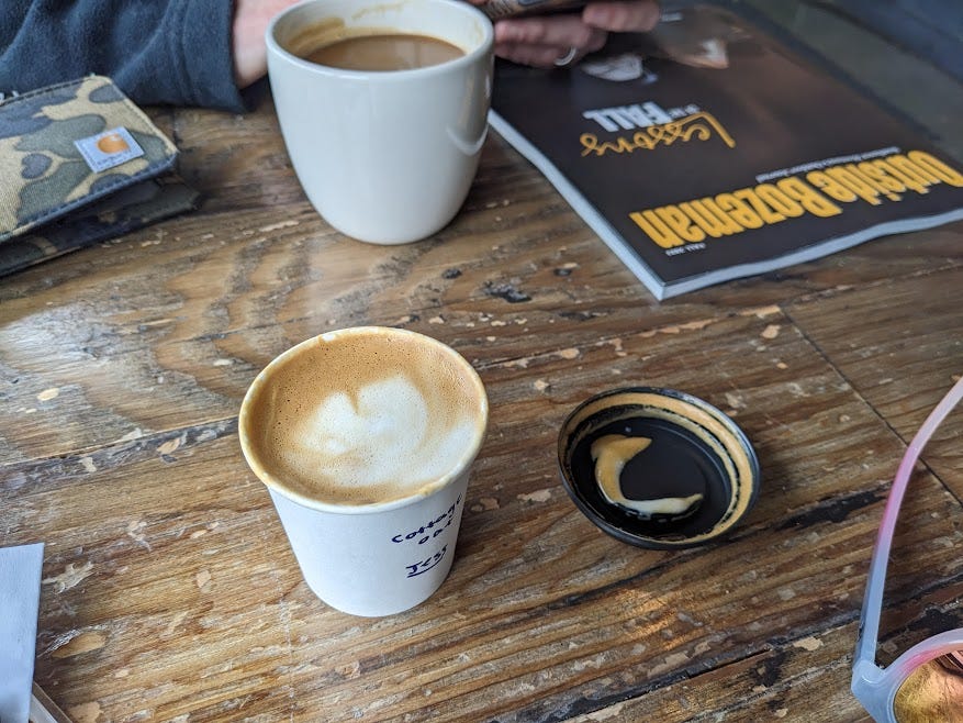 a cortado and americano from ghost town coffee roasters