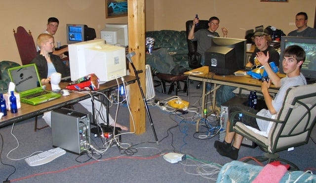 r/pics - LAN parties of the 90s