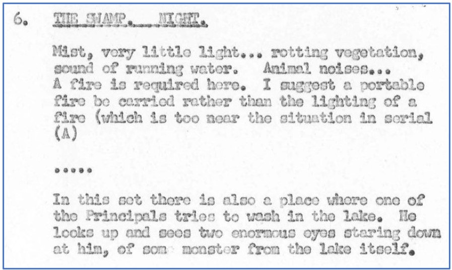 A short description of the swamp set for 'The Daleks' which ends with the text quoted above.