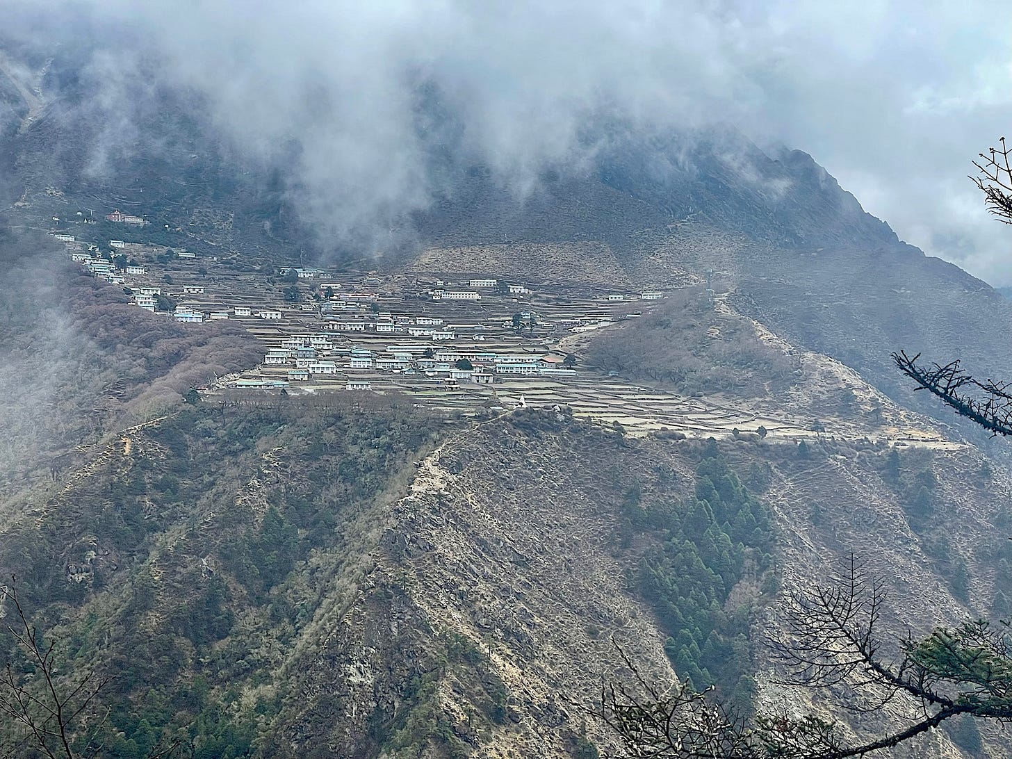 We had a great view of Phortse, situated on its high shelf.