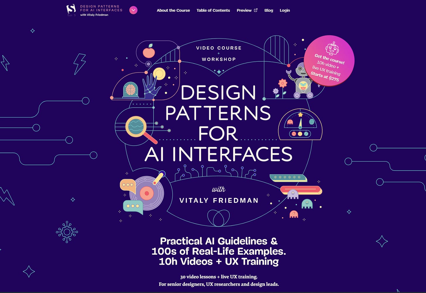 Screenshot of the website fot the course Design Patterns for AI Interfaces Screenshot of the website fot the course Design Patterns for AI Interfaces