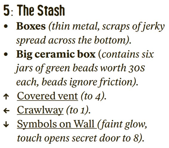 A room key from the ttrpg Into the Odd.