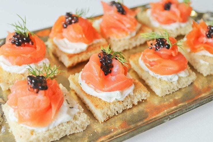 Canapés de salmón ahumado