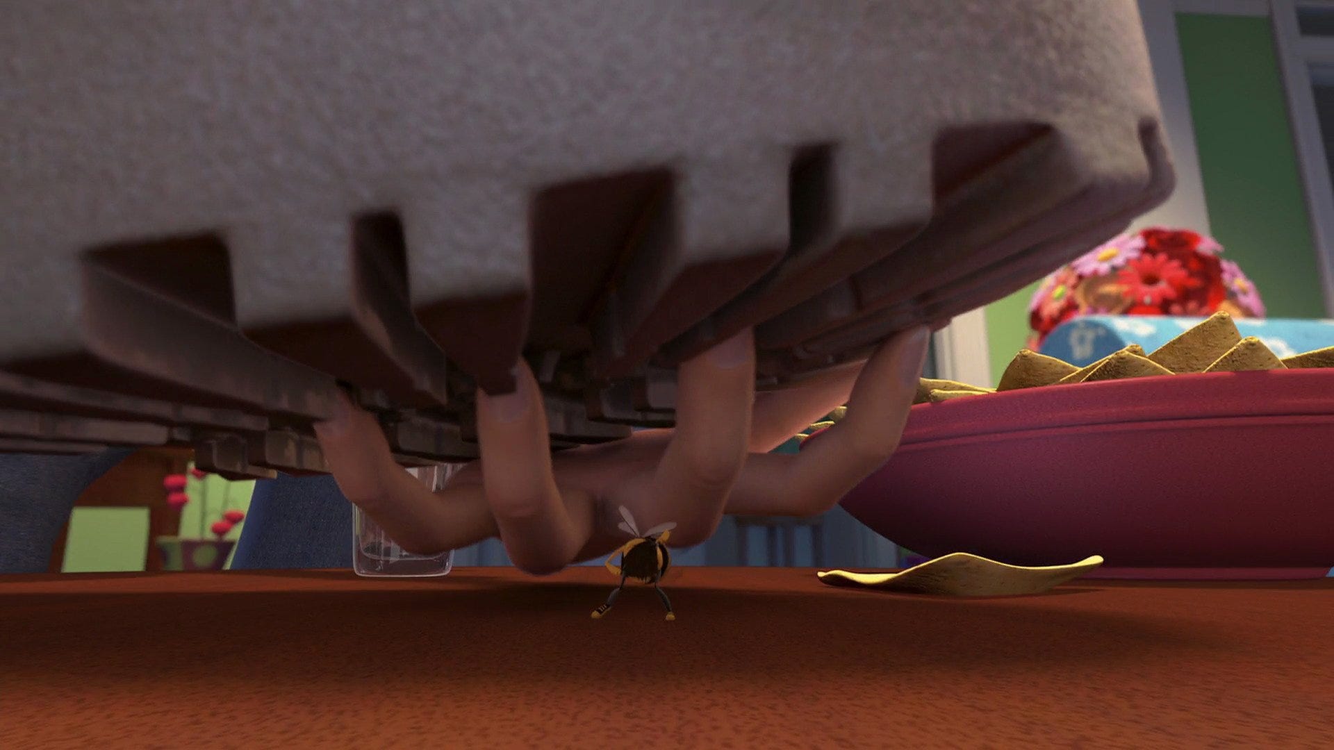 In the nick of time, Vanessa saves Barry from being crushed under Ken's boot.