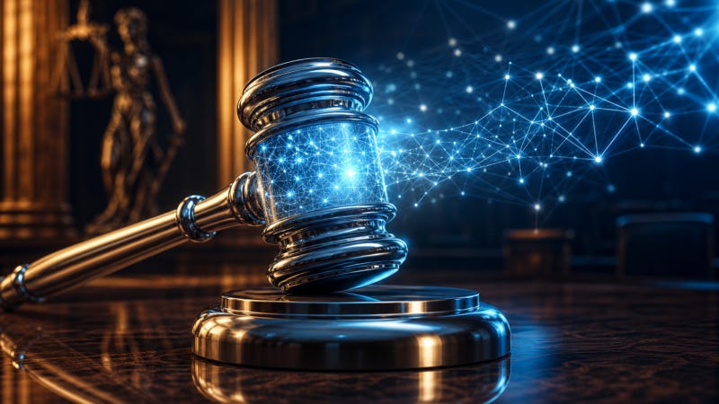 Illustration of a German court ruling against Google AI search errors