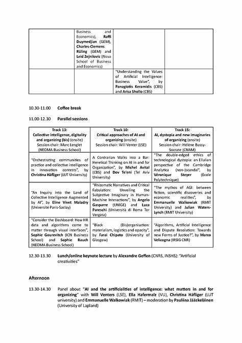 Workshop schedule and speaker bios