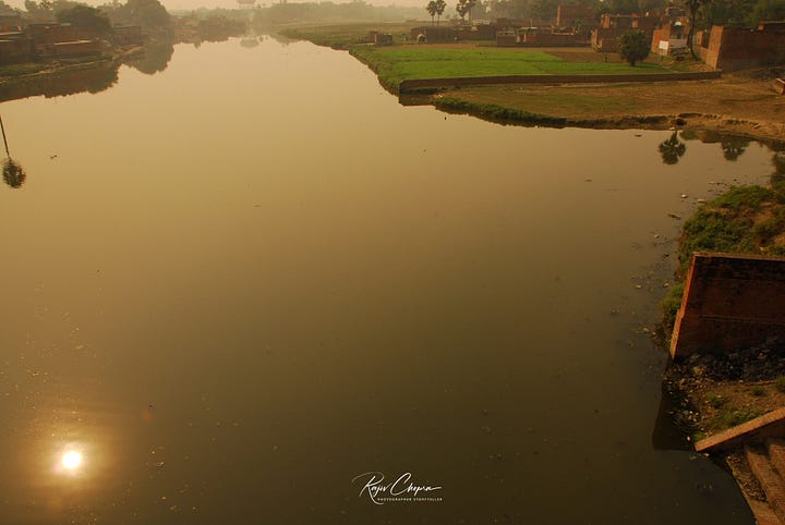 Photographs of the Varuna River, before the edits.
