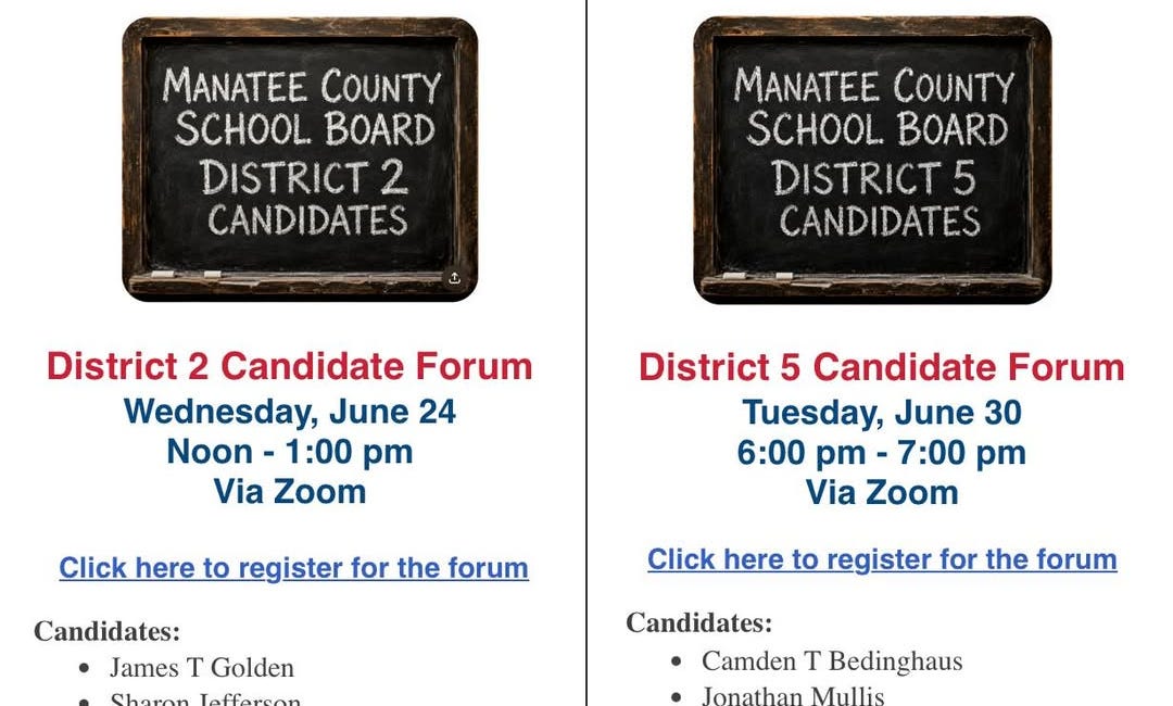 League of Women Voters to Host Manatee School Board Candidate Forums Ahead of August Election